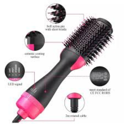 One step, hot air brush, 3 in 1, dryer, straightner, comb, straightener brush, hair dryer, 1 step 3in1