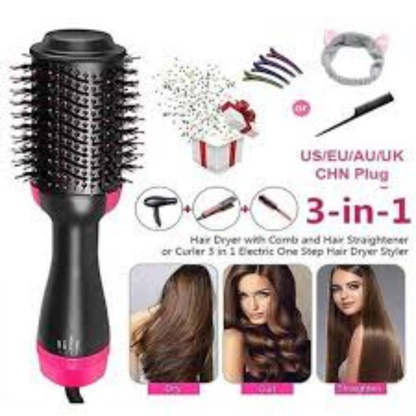 One step, hot air brush, 3 in 1, dryer, straightner, comb, straightener brush, hair dryer, 1 step 3in1